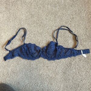 Chantelle blue lace balconette bra 32D